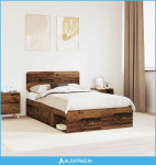 Krevetna konstrukcija s uzglavljem Staro drvo 135 x 190 cm - NOVO