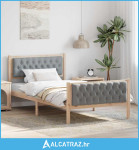 Krevetna konstrukcija s uzglavljem Svijetlo siva 100 x 200 cm - NOVO