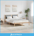 Krevetna konstrukcija s uzglavljem Svijetlo siva 135 x 190 cm - NOVO