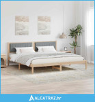 Krevetna konstrukcija s uzglavljem Svijetlo siva 200 x 200 cm - NOVO