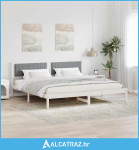 Krevetna konstrukcija s uzglavljem Svijetlo siva 200 x 200 cm - NOVO