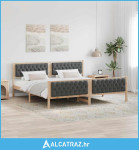 Krevetna konstrukcija s uzglavljem Tamno siva 200 x 200 cm - NOVO