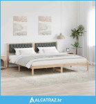 Krevetna konstrukcija s uzglavljem Tamno siva 200 x 200 cm - NOVO