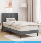 Krevetna konstrukcija s uzglavljem Tamnosiva 90 x 190 cm Baršun - NOVO