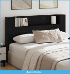 Krevetna ploča s LED-om Zidne Crni hrast 160 x 16,5 x 103,5 cm - NOVO