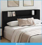 Krevetna ploča s LED-om Zidne Crni hrast 180 x 16,5 x 103,5 cm - NOVO