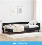 Krevetni okvir sa kutnim dizajnom s uzglavljem Crna 80 x 200 cm - NOVO