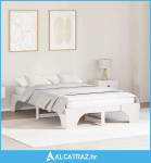 Krevetni okvir punih dimenzija Bijela Puno drvo Puna Čvrsta - NOVO