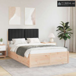 Krevetni okvir s tapiciranim uzglavljem Crna 120 x 190 cm