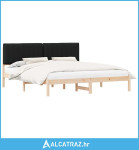 Krevetni okvir s tapiciranim uzglavljem Crna 180 x 200 cm - NOVO