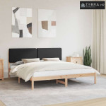 Krevetni okvir s tapiciranim uzglavljem Crna 200 x 200 cm