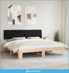 Krevetni okvir s tapiciranim uzglavljem Crna 200 x 200 cm - NOVO