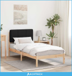 Krevetni okvir s tapiciranim uzglavljem Crna 75 x 190 cm - NOVO