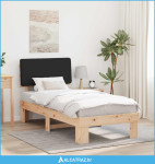 Krevetni okvir s tapiciranim uzglavljem Crna 75 x 190 cm - NOVO