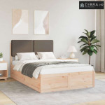 Krevetni okvir s tapiciranim uzglavljem Sivo-smeđa 120 x 190 cm