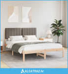 Krevetni okvir s tapiciranim uzglavljem Sivo-smeđa 140 x 200 cm - NOVO