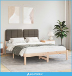 Krevetni okvir s tapiciranim uzglavljem Sivo-smeđa 160 x 200 cm - NOVO