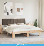 Krevetni okvir s tapiciranim uzglavljem Sivo-smeđa 180 x 200 cm - NOVO