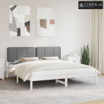 Krevetni okvir s tapiciranim uzglavljem Sivo-smeđa 200 x 200 cm