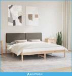 Krevetni okvir s tapiciranim uzglavljem Sivo-smeđa 200 x 200 cm - NOVO