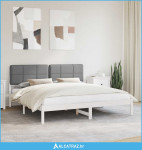 Krevetni okvir s tapiciranim uzglavljem Sivo-smeđa 200 x 200 cm - NOVO