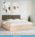 Krevetni okvir s tapiciranim uzglavljem Sivo-smeđa 200 x 200 cm - NOVO