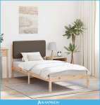 Krevetni okvir s tapiciranim uzglavljem Sivo-smeđa 90 x 200 cm - NOVO