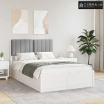 Krevetni okvir s tapiciranim uzglavljem Svijetlo siva