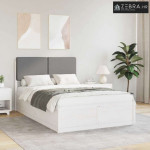 Krevetni okvir s tapiciranim uzglavljem Svijetlo siva