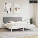 Krevetni okvir s tapiciranim uzglavljem Svijetlo siva