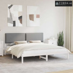 Krevetni okvir s tapiciranim uzglavljem Svijetlo siva