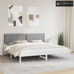 Krevetni okvir s tapiciranim uzglavljem Svijetlo siva