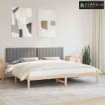 Krevetni okvir s tapiciranim uzglavljem Svijetlo siva