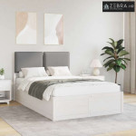 Krevetni okvir s tapiciranim uzglavljem Svijetlo siva