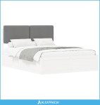 Krevetni okvir s tapiciranim uzglavljem Svijetlo siva - NOVO