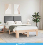 Krevetni okvir s tapiciranim uzglavljem Svijetlo siva - NOVO