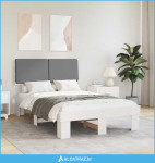 Krevetni okvir s tapiciranim uzglavljem Svijetlo siva - NOVO