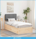 Krevetni okvir s tapiciranim uzglavljem Svijetlo siva - NOVO