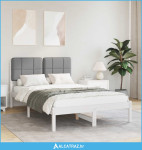 Krevetni okvir s tapiciranim uzglavljem Svijetlo siva - NOVO