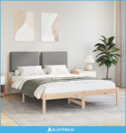 Krevetni okvir s tapiciranim uzglavljem Svijetlo siva - NOVO