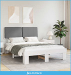 Krevetni okvir s tapiciranim uzglavljem Svijetlo siva - NOVO