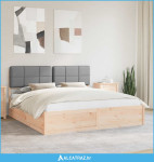 Krevetni okvir s tapiciranim uzglavljem Svijetlo siva - NOVO