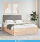 Krevetni okvir s tapiciranim uzglavljem Svijetlo siva - NOVO