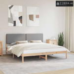 Krevetni okvir s tapiciranim uzglavljem Svijetlo siva