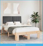 Krevetni okvir s tapiciranim uzglavljem Tamno siva 120 x 190 cm - NOVO