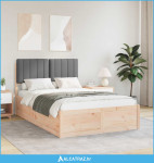 Krevetni okvir s tapiciranim uzglavljem Tamno siva 120 x 200 cm - NOVO