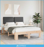 Krevetni okvir s tapiciranim uzglavljem Tamno siva 160 x 200 cm - NOVO