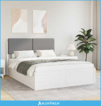 Krevetni okvir s tapiciranim uzglavljem Tamno siva 160 x 200 cm - NOVO