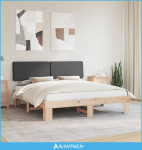 Krevetni okvir s tapiciranim uzglavljem Tamno siva 180 x 200 cm - NOVO