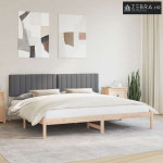 Krevetni okvir s tapiciranim uzglavljem Tamno siva 200 x 200 cm